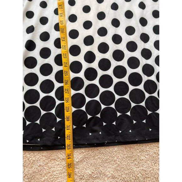 NANU Blouse Womans 2X White w /Black 3/4 Sleeve Top Tunic - Picture 9 of 11